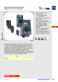 Thumbnail of document Data Sheet Plugs and Sockets Series 7570 7571 7575 7579 7581 EN 20314